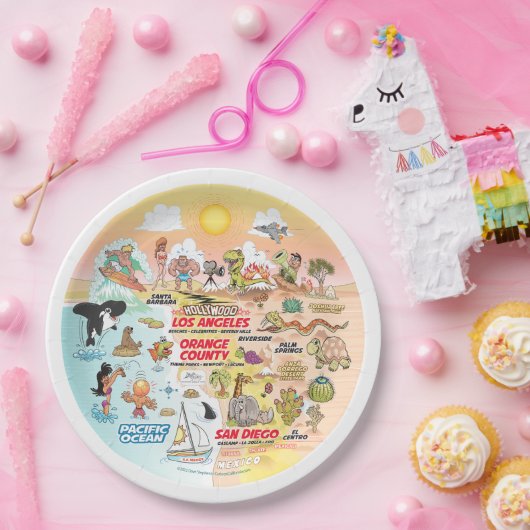 California Sunset Plate Pappteller (Party)