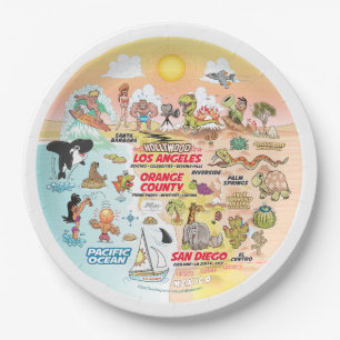 California Sunset Plate Pappteller