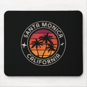California Sunset Surfer und Seagull Santa Monica Mousepad