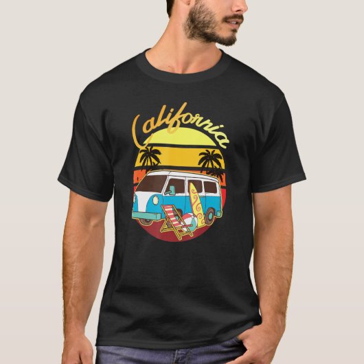 California Sunset Van Surfboard T-Shirt (Vorderseite)