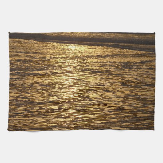 California Sunset Waves Ocean Seascape Handtuch (Horizontal)