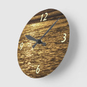 California Sunset Waves Ocean Seascape Runde Wanduhr (Winkel)