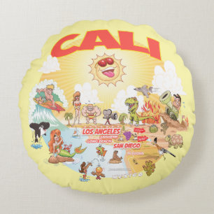 California Sunshine Paradise Poufs Rundes Kissen