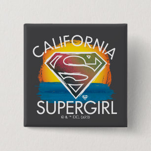 California Supergirl Sunset Graphic Button