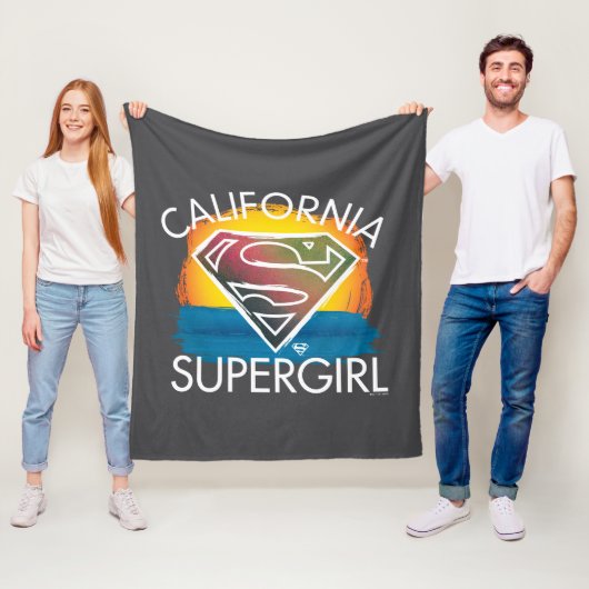 California Supergirl Sunset Graphic Fleecedecke (Beispiel)