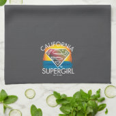 California Supergirl Sunset Graphic Geschirrtuch (Gefaltet)