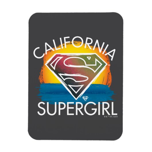 California Supergirl Sunset Graphic Magnet (Vertikal)