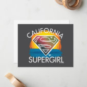California Supergirl Sunset Graphic Mitteilungskarte (Vorderseite/Rückseite Beispiel)