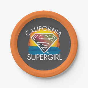 California Supergirl Sunset Graphic Pappteller