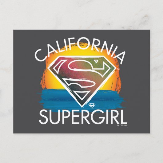 California Supergirl Sunset Graphic Postkarte (Vorderseite)