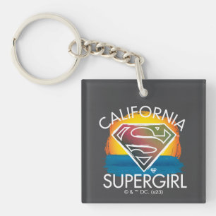 California Supergirl Sunset Graphic Schlüsselanhänger