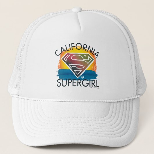 California Supergirl Sunset Graphic Truckerkappe (Vorderseite)
