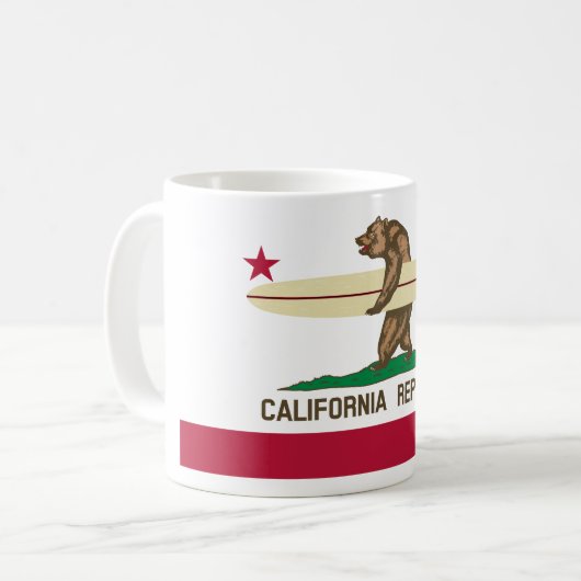 California Surfbär Coffee Tasse (Vorderseite Links)