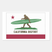 California Surfbigfoot Longboard Rechteckiger Aufkleber (Vorderseite)