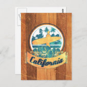 California Surfboard Postkarte (Vorne/Hinten)