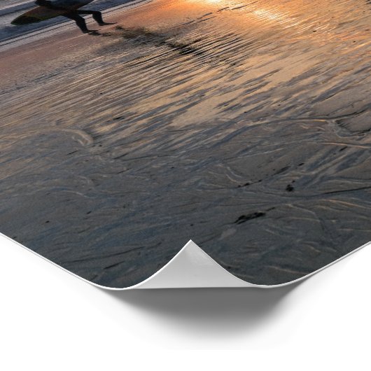 California Surfer bei Sunset Poster (Ecke)