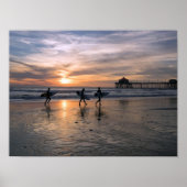 California Surfer bei Sunset Poster (Vorne)