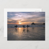 California Surfer bei Sunset Postkarte (Vorne/Hinten)
