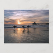 California Surfer bei Sunset Postkarte (Vorderseite)