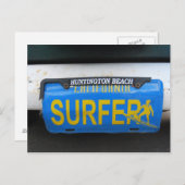 California Surfer License Plate Postkarte (Vorne/Hinten)