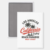 California Surfing Los Angeles Beach Paradise West Magnet (Vorderseite/Rückseite)