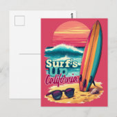 California Surfing Postkarte (Vorne/Hinten)