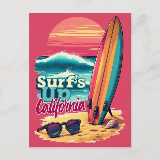 California Surfing Postkarte (Vorderseite)