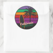 California Surfing Runder Aufkleber (Tasche)