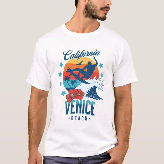 California Surfing Strand von Venedig T-Shirt (Vorderseite)