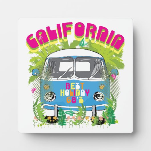 California Surfing Van Fotoplatte (Vorderseite)