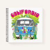 California Surfing Van Notizbuch (Vorderseite)