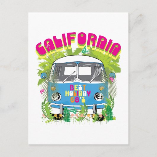 California Surfing Van Postkarte (Vorderseite)