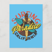 California Surfparadies Vintag Postkarte (Vorderseite)
