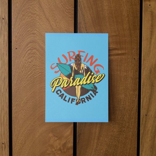 California Surfparadies Vintag Postkarte