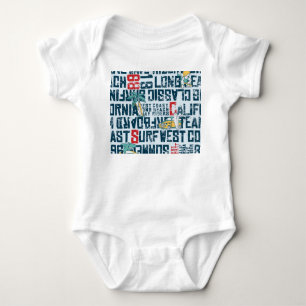 California Surfteam: Grunge Seamless Muster. Baby Strampler