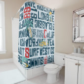 California Surfteam: Grunge Seamless Muster. Duschvorhang (Beispiel)