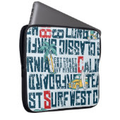 California Surfteam: Grunge Seamless Muster. Laptopschutzhülle (Vorne Rechts)