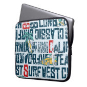 California Surfteam: Grunge Seamless Muster. Laptopschutzhülle (Vorderseite Links)