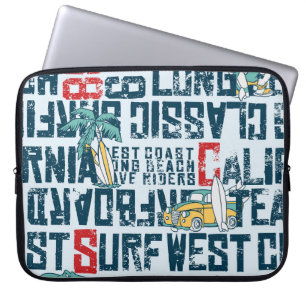 California Surfteam: Grunge Seamless Muster. Laptopschutzhülle
