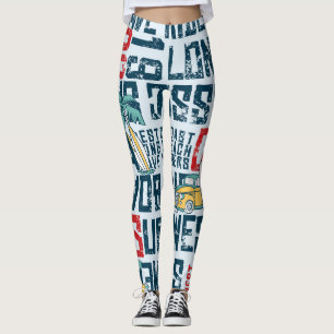 California Surfteam: Grunge Seamless Muster. Leggings