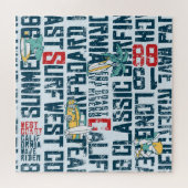 California Surfteam: Grunge Seamless Muster. Puzzle (Horizontal)
