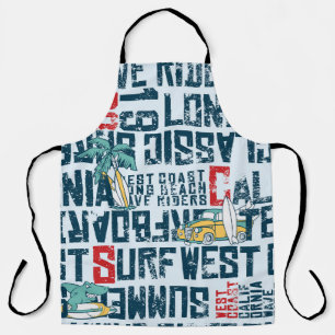 California Surfteam: Grunge Seamless Muster. Schürze