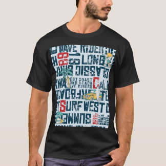 California Surfteam: Grunge Seamless Muster. T-Shirt