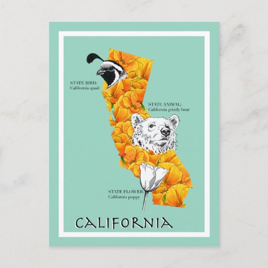 California Symbols Postkarte (Vorderseite)