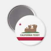 California Teddy Bear Flag Magnet (Vorderseite/Rückseite)