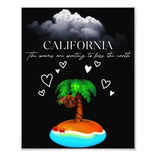 California, The Waves Are Waiting To Kiss The Eart Fotodruck (Vorne)