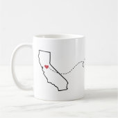 California to Indiana - Heart2Heart Coffee Tasse (Links)