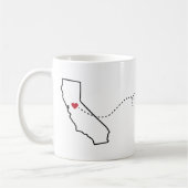 California to Nevada - Heart2Heart Coffee Tasse (Links)