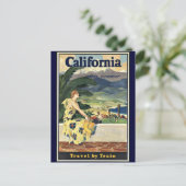 California Train Vintage Poster Postkarte (Stehend Vorderseite)