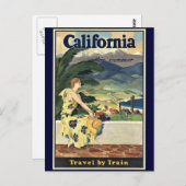 California Train Vintage Poster Postkarte (Vorne/Hinten)